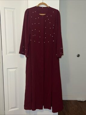 NWOT Embellished Burgundy Long Dress